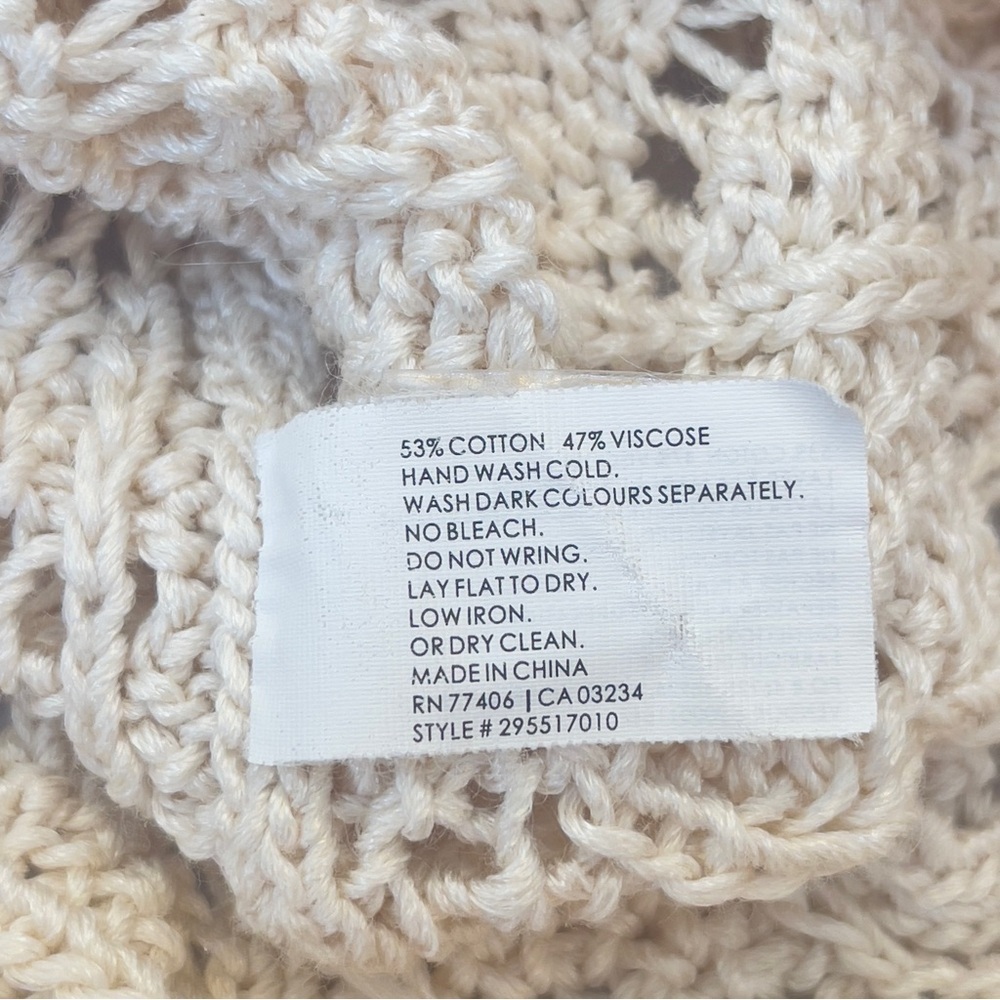 Club Monaco Cream Open Knit Woven Pullover Sweater XS - Picture 6 of 8
